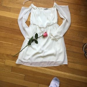 White off the shoulder chiffon dress